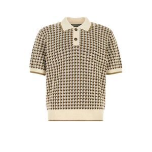 Canali Men Embroidered Linen Blend Polo Shirt